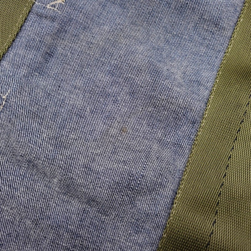 【中古品】【メンズ/レディース】 POST O'ALLS ポストオーバーオールズ USA製 DENIM TOTE BAG デニム トート バッグ カバン 鞄 188-260527-cs-13-izu カラー：インディゴ×グリーン 万代Net店