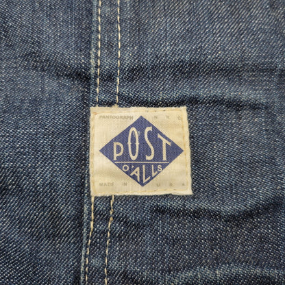【中古品】【メンズ/レディース】 POST O'ALLS ポストオーバーオールズ USA製 DENIM TOTE BAG デニム トート バッグ カバン 鞄 188-260527-cs-13-izu カラー：インディゴ×グリーン 万代Net店