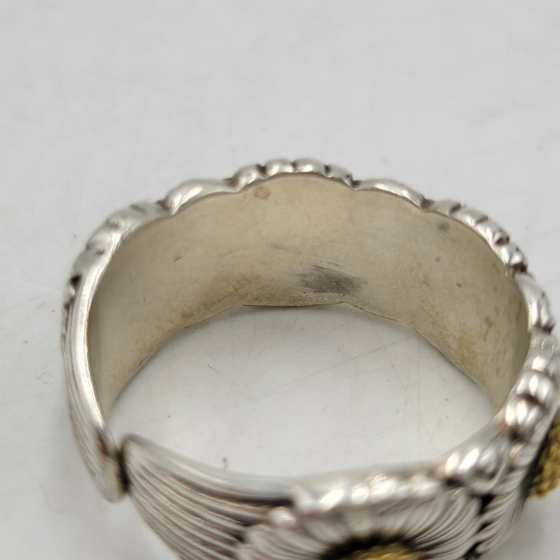 【中古品】【メンズ/レディース】 UNKNOWN アンノウン S990 DESIGN RING デザイン リング アクセサリー 192-260606-ya-13-izu カラー：シルバー×ゴールド 万代Net店