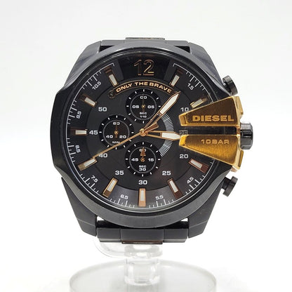 【中古品】【メンズ/レディース】 DIESEL ディーゼル DZ-4309 QUARTZ WATCH クオーツ ウォッチ 腕時計 時計 197-260602-ya-04-izu カラー：ブラック×ゴールド 万代Net店