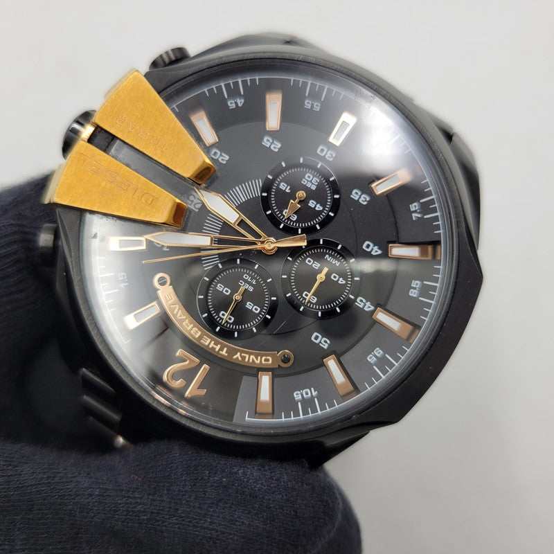 【中古品】【メンズ/レディース】 DIESEL ディーゼル DZ-4309 QUARTZ WATCH クオーツ ウォッチ 腕時計 時計 197-260602-ya-04-izu カラー：ブラック×ゴールド 万代Net店