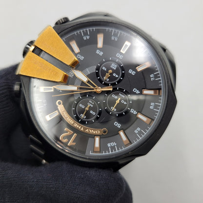 【中古品】【メンズ/レディース】 DIESEL ディーゼル DZ-4309 QUARTZ WATCH クオーツ ウォッチ 腕時計 時計 197-260602-ya-04-izu カラー：ブラック×ゴールド 万代Net店