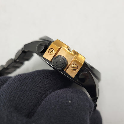 【中古品】【メンズ/レディース】 DIESEL ディーゼル DZ-4309 QUARTZ WATCH クオーツ ウォッチ 腕時計 時計 197-260602-ya-04-izu カラー：ブラック×ゴールド 万代Net店
