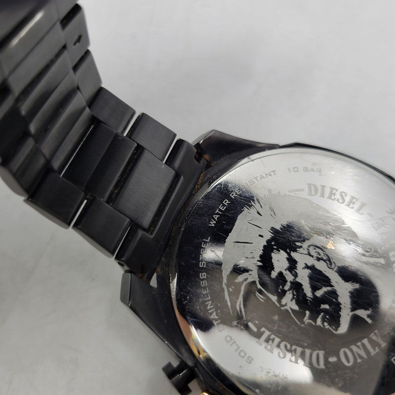 【中古品】【メンズ/レディース】 DIESEL ディーゼル DZ-4309 QUARTZ WATCH クオーツ ウォッチ 腕時計 時計 197-260602-ya-04-izu カラー：ブラック×ゴールド 万代Net店