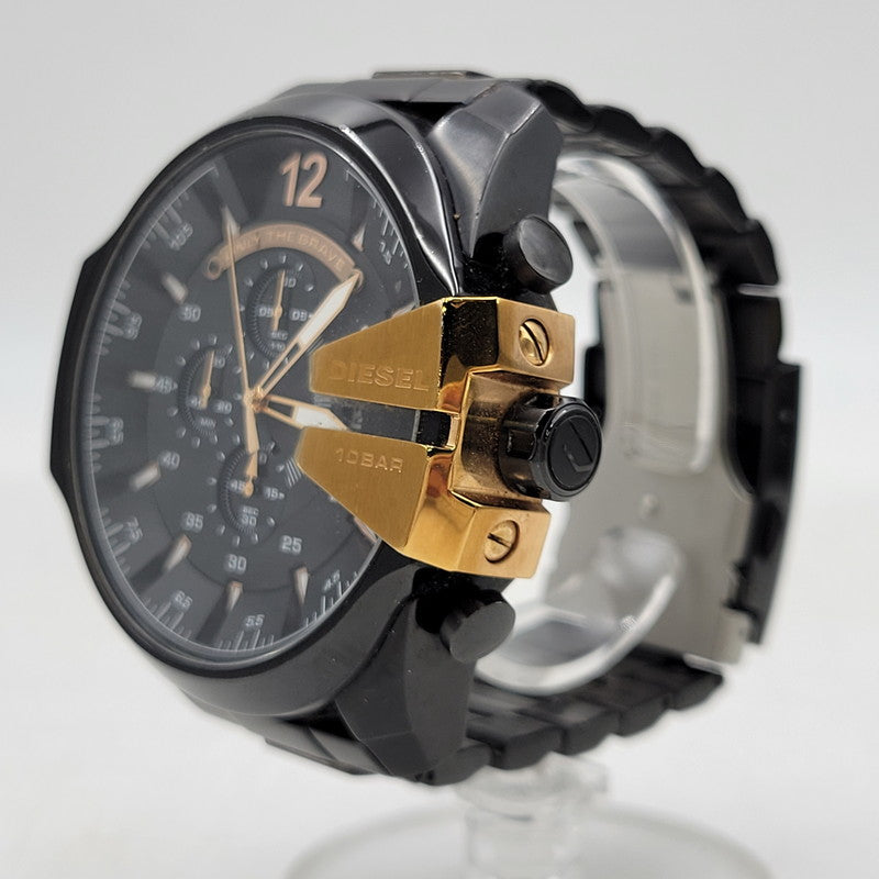 【中古品】【メンズ/レディース】 DIESEL ディーゼル DZ-4309 QUARTZ WATCH クオーツ ウォッチ 腕時計 時計 197-260602-ya-04-izu カラー：ブラック×ゴールド 万代Net店