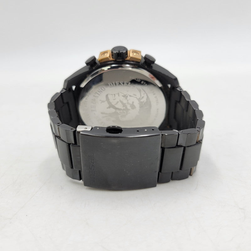 【中古品】【メンズ/レディース】 DIESEL ディーゼル DZ-4309 QUARTZ WATCH クオーツ ウォッチ 腕時計 時計 197-260602-ya-04-izu カラー：ブラック×ゴールド 万代Net店