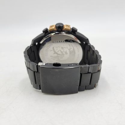 【中古品】【メンズ/レディース】 DIESEL ディーゼル DZ-4309 QUARTZ WATCH クオーツ ウォッチ 腕時計 時計 197-260602-ya-04-izu カラー：ブラック×ゴールド 万代Net店