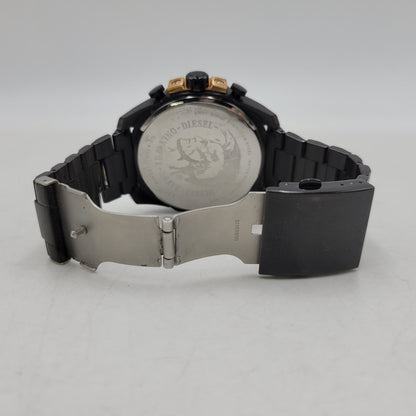 【中古品】【メンズ/レディース】 DIESEL ディーゼル DZ-4309 QUARTZ WATCH クオーツ ウォッチ 腕時計 時計 197-260602-ya-04-izu カラー：ブラック×ゴールド 万代Net店