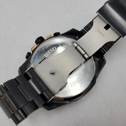 【中古品】【メンズ/レディース】 DIESEL ディーゼル DZ-4309 QUARTZ WATCH クオーツ ウォッチ 腕時計 時計 197-260602-ya-04-izu カラー：ブラック×ゴールド 万代Net店