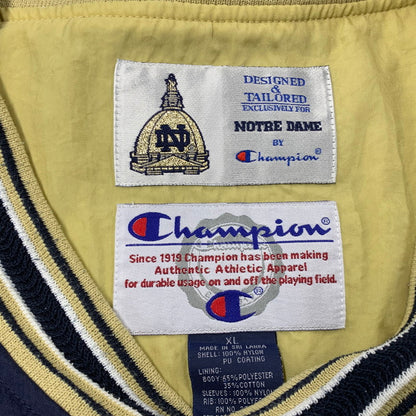 【中古品】【メンズ】 CHAMPION チャンピオン NOTRE DAME 90S IRISH V-NECK NYLON PULLOVER ナイロン プルオーバー アウター 146-260801-yn-10-izu サイズ：XL カラー：ネイビー 万代Net店