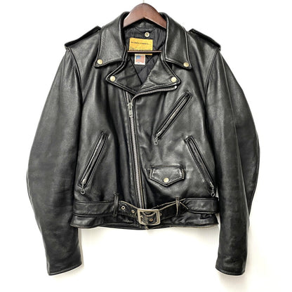 【中古品】【メンズ】 SCHOTT ショット 618H BNDL USA製 80S HORSEHIDE LEATHER DOUBLE RIDERS JACKET ホースハイド レザー ダブル ライダース レザージャケット アウター 145-260520-cs-16-izu サイズ：36 カラー：ブラック 万代Net店