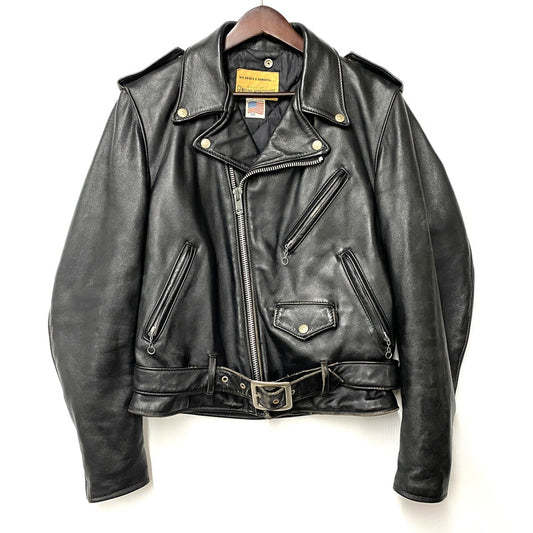 【中古品】【メンズ】 SCHOTT ショット 618H BNDL USA製 80S HORSEHIDE LEATHER DOUBLE RIDERS JACKET ホースハイド レザー ダブル ライダース レザージャケット アウター 145-260520-cs-16-izu サイズ：36 カラー：ブラック 万代Net店
