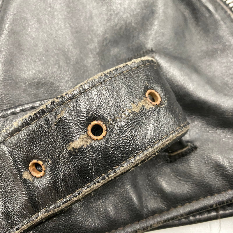 【中古品】【メンズ】 SCHOTT ショット 618H BNDL USA製 80S HORSEHIDE LEATHER DOUBLE RIDERS JACKET ホースハイド レザー ダブル ライダース レザージャケット アウター 145-260520-cs-16-izu サイズ：36 カラー：ブラック 万代Net店