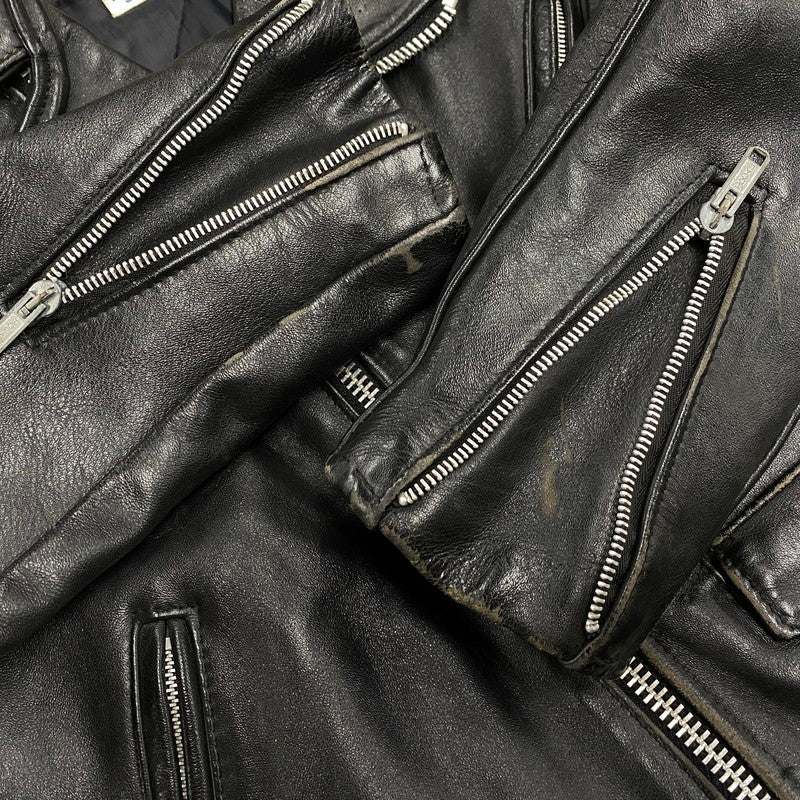 【中古品】【メンズ】 SCHOTT ショット 618H BNDL USA製 80S HORSEHIDE LEATHER DOUBLE RIDERS JACKET ホースハイド レザー ダブル ライダース レザージャケット アウター 145-260520-cs-16-izu サイズ：36 カラー：ブラック 万代Net店