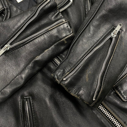 【中古品】【メンズ】 SCHOTT ショット 618H BNDL USA製 80S HORSEHIDE LEATHER DOUBLE RIDERS JACKET ホースハイド レザー ダブル ライダース レザージャケット アウター 145-260520-cs-16-izu サイズ：36 カラー：ブラック 万代Net店