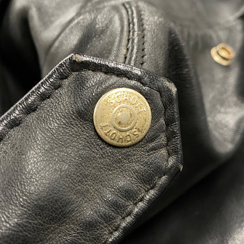 【中古品】【メンズ】 SCHOTT ショット 618H BNDL USA製 80S HORSEHIDE LEATHER DOUBLE RIDERS JACKET ホースハイド レザー ダブル ライダース レザージャケット アウター 145-260520-cs-16-izu サイズ：36 カラー：ブラック 万代Net店