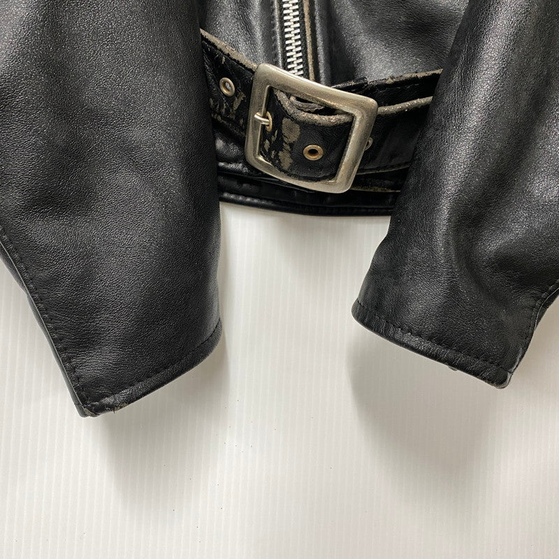 【中古品】【メンズ】 SCHOTT ショット 618H BNDL USA製 80S HORSEHIDE LEATHER DOUBLE RIDERS JACKET ホースハイド レザー ダブル ライダース レザージャケット アウター 145-260520-cs-16-izu サイズ：36 カラー：ブラック 万代Net店
