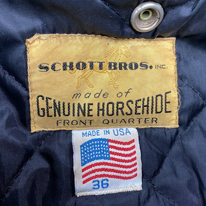 【中古品】【メンズ】 SCHOTT ショット 618H BNDL USA製 80S HORSEHIDE LEATHER DOUBLE RIDERS JACKET ホースハイド レザー ダブル ライダース レザージャケット アウター 145-260520-cs-16-izu サイズ：36 カラー：ブラック 万代Net店