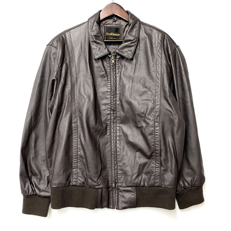 【中古品】【メンズ】 SUB URBAN サブアーバン 90S COW LEATHER BLOUSON JACKET カウ レザー ブルゾン ジャケット アウター 146-260527-cs-10-izu サイズ：L カラー：ブラウン 万代Net店