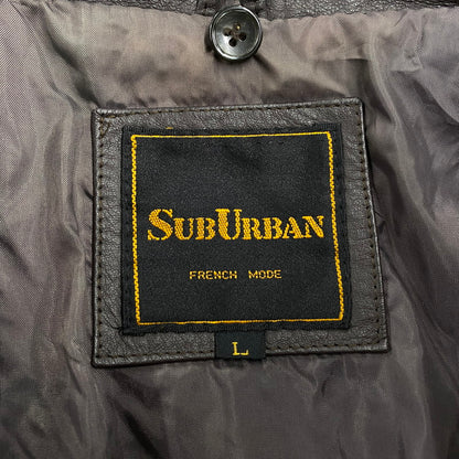 【中古品】【メンズ】 SUB URBAN サブアーバン 90S COW LEATHER BLOUSON JACKET カウ レザー ブルゾン ジャケット アウター 146-260527-cs-10-izu サイズ：L カラー：ブラウン 万代Net店