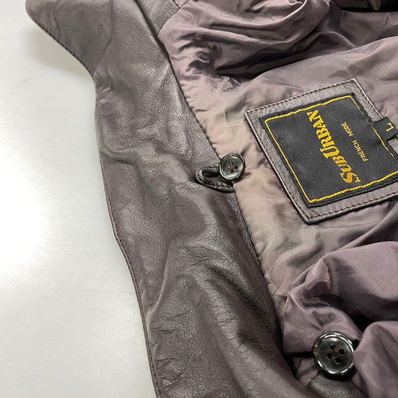 【中古品】【メンズ】 SUB URBAN サブアーバン 90S COW LEATHER BLOUSON JACKET カウ レザー ブルゾン ジャケット アウター 146-260527-cs-10-izu サイズ：L カラー：ブラウン 万代Net店