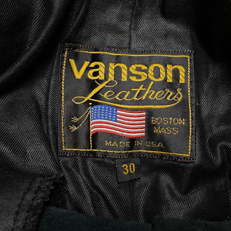 【中古品】【メンズ】 VANSON バンソン USA製 LEATHER RIDERS PANTS レザー ライダース パンツ ボトムス ズボン 156-260520-cs-17-izu サイズ：30 カラー：ブラック 万代Net店