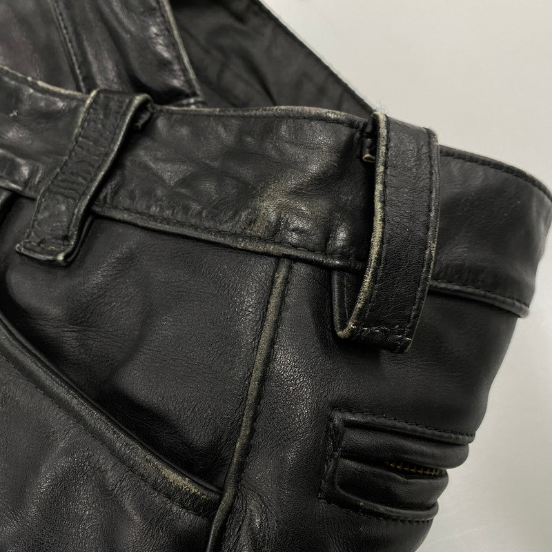 【中古品】【メンズ】 VANSON バンソン USA製 LEATHER RIDERS PANTS レザー ライダース パンツ ボトムス ズボン 156-260520-cs-17-izu サイズ：30 カラー：ブラック 万代Net店