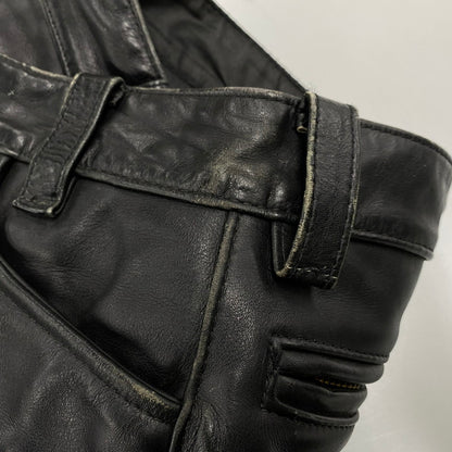 【中古品】【メンズ】 VANSON バンソン USA製 LEATHER RIDERS PANTS レザー ライダース パンツ ボトムス ズボン 156-260520-cs-17-izu サイズ：30 カラー：ブラック 万代Net店
