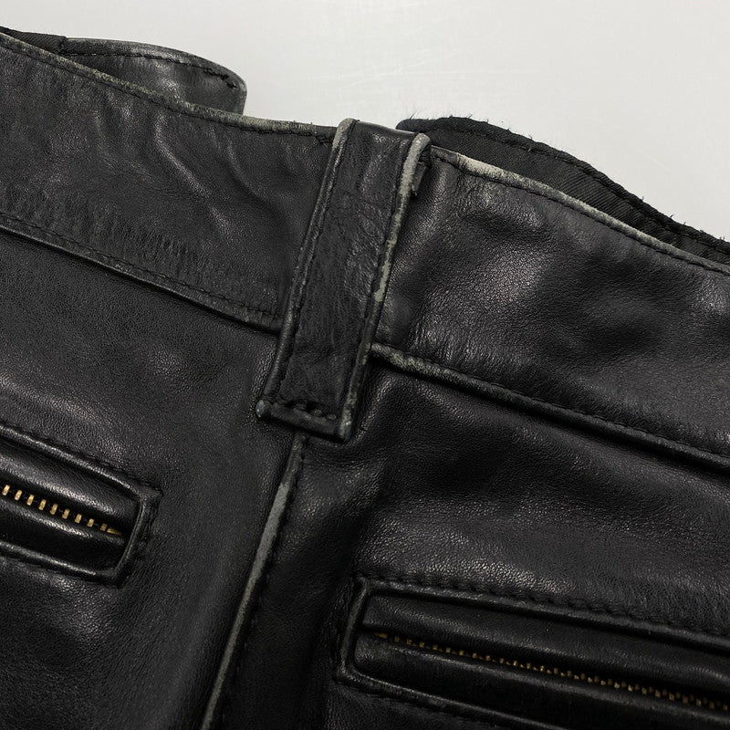 【中古品】【メンズ】 VANSON バンソン USA製 LEATHER RIDERS PANTS レザー ライダース パンツ ボトムス ズボン 156-260520-cs-17-izu サイズ：30 カラー：ブラック 万代Net店