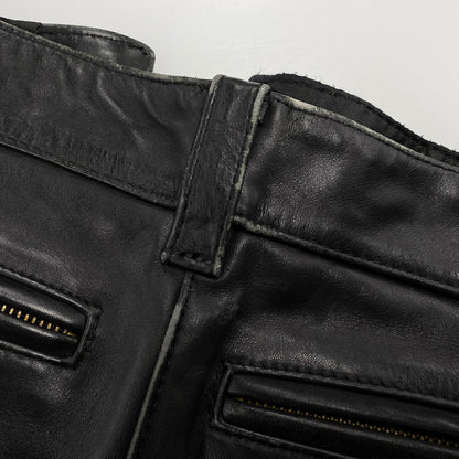 【中古品】【メンズ】 VANSON バンソン USA製 LEATHER RIDERS PANTS レザー ライダース パンツ ボトムス ズボン 156-260520-cs-17-izu サイズ：30 カラー：ブラック 万代Net店