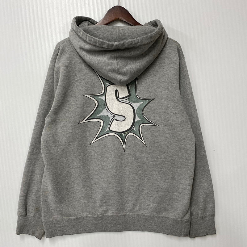 【現状渡し品】【メンズ】 OLD STUSSY オールドステューシー 紺タグ SUPER STUSSY HOODED SWEATSHIRT スーパー ステューシー フーデッド スウェットシャツ トップス 長袖 142-260521-ya-07-izu サイズ：S カラー：グレー 万代Net店