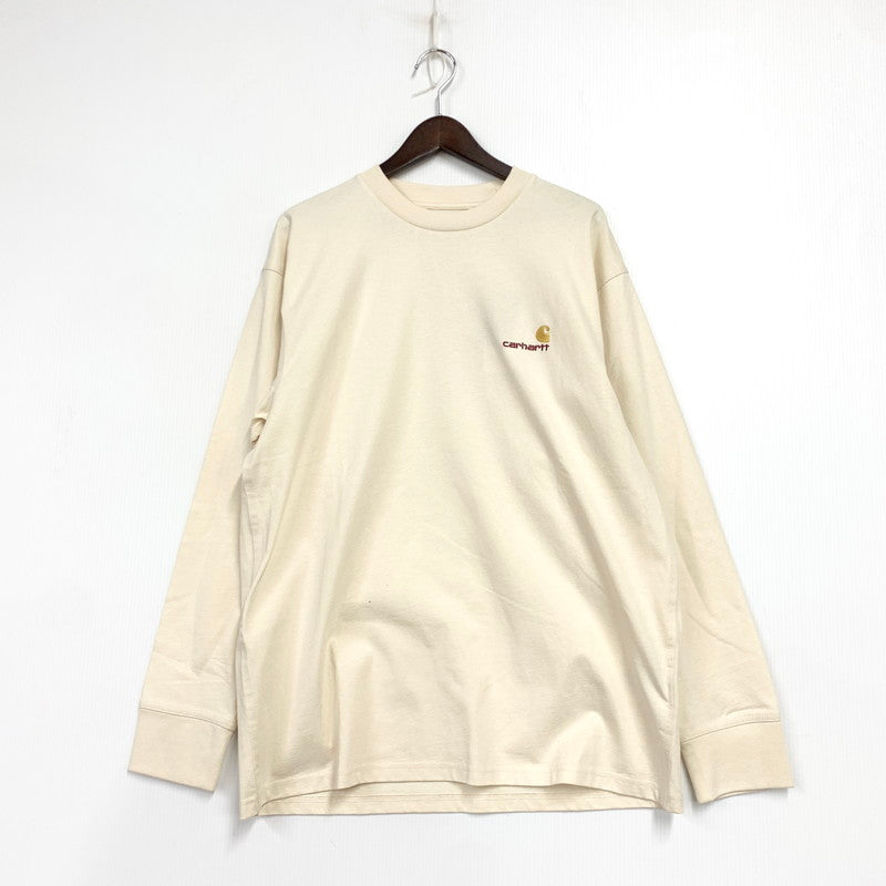 【中古美品】【メンズ】 CARHARTT WIP カーハート ダブリューアイピー I029955 L S ロングスリーブ AMERICAN SCRIPT T-SHIRT アメリカン スクリプト Tシャツ トップス 長袖 142-260531-ya-12-izu サイズ：L カラー：ベージュ 万代Net店