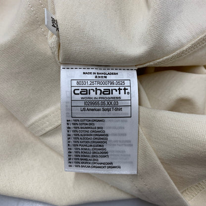 【中古美品】【メンズ】 CARHARTT WIP カーハート ダブリューアイピー I029955 L S ロングスリーブ AMERICAN SCRIPT T-SHIRT アメリカン スクリプト Tシャツ トップス 長袖 142-260531-ya-12-izu サイズ：L カラー：ベージュ 万代Net店