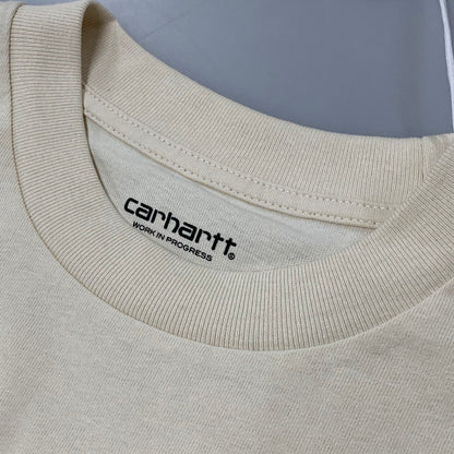 【中古美品】【メンズ】 CARHARTT WIP カーハート ダブリューアイピー I029955 L S ロングスリーブ AMERICAN SCRIPT T-SHIRT アメリカン スクリプト Tシャツ トップス 長袖 142-260531-ya-12-izu サイズ：L カラー：ベージュ 万代Net店