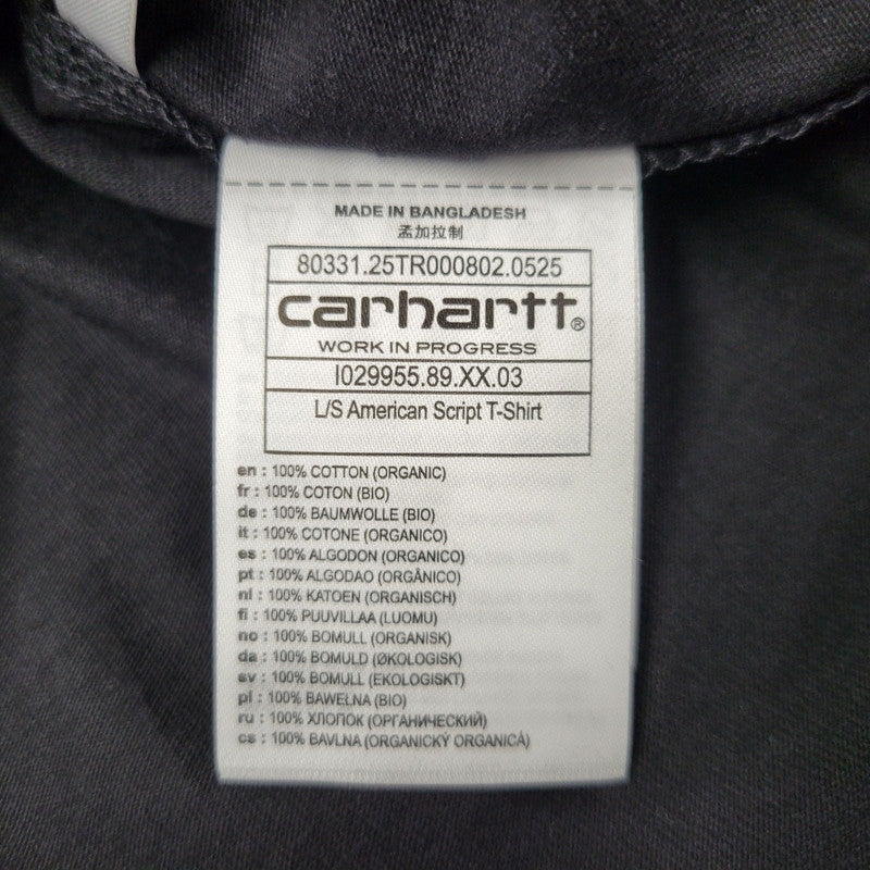 【中古品】【メンズ】 CARHARTT WIP カーハートダブリューアイピー I029955 LS AMERICAN SCRIPT T-SHIRT ロングスリーブ アメリカン スクリプト Tシャツ トップス 142-260605-kh-09-izu サイズ：L カラー：ブラック 万代Net店