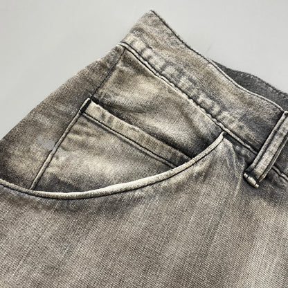 【中古品】【メンズ】 ANCELLM アンセルム ANC-PT71 LIGHT OZ WIDE STRAIGHT DENIM PANTS ライト オンス ストレート デニム パンツ ボトムス 151-260522-kh-10-izu サイズ：2 カラー：ダークグレー系 万代Net店