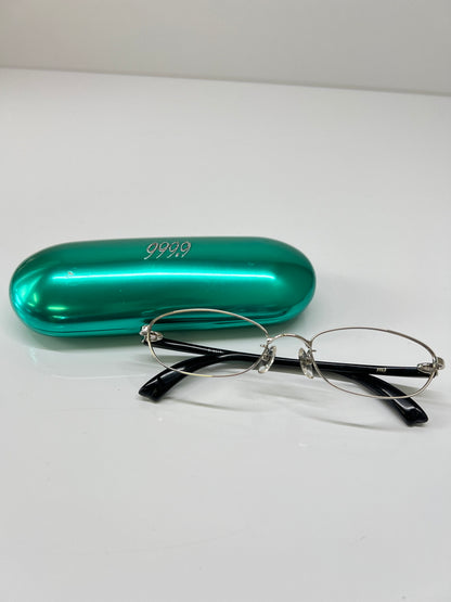 【中古品】【メンズ】 999.9 フォーナインズ オーバルタイプ 眼鏡フレーム S-251T 178-260703-kk-05-hon サイズ：53ロ17-120 カラー：シルバー/ブラック 万代Net店