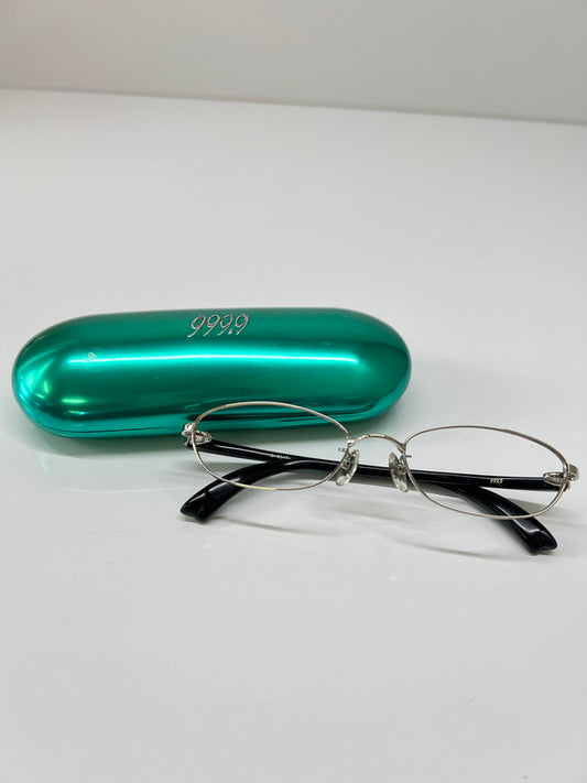 【中古品】【メンズ】 999.9 フォーナインズ オーバルタイプ 眼鏡フレーム S-251T 178-260703-kk-05-hon サイズ：53ロ17-120 カラー：シルバー/ブラック 万代Net店