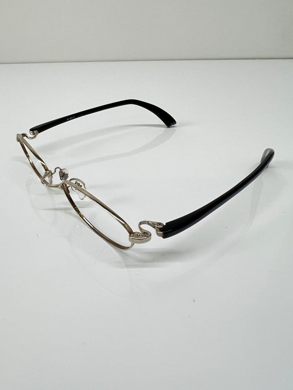 【中古品】【メンズ】 999.9 フォーナインズ オーバルタイプ 眼鏡フレーム S-251T 178-260703-kk-05-hon サイズ：53ロ17-120 カラー：シルバー/ブラック 万代Net店