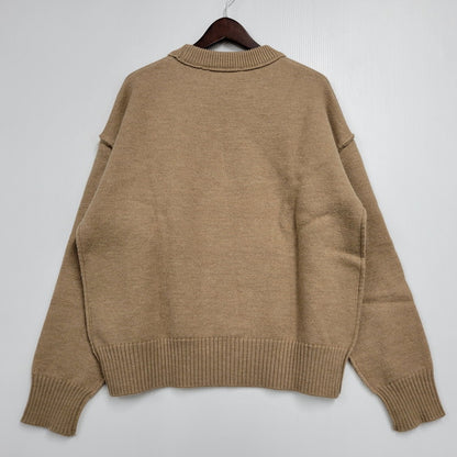 【中古品】【メンズ】 AMI ALEXANDRE MATTIUSSI アミアレクサンドレマチウシ UKS006.018 RED ADC SWEATER レッド エーディーシー セーター トップス 長袖 141-260522-cs-17-izu サイズ：M カラー：ベージュ 万代Net店
