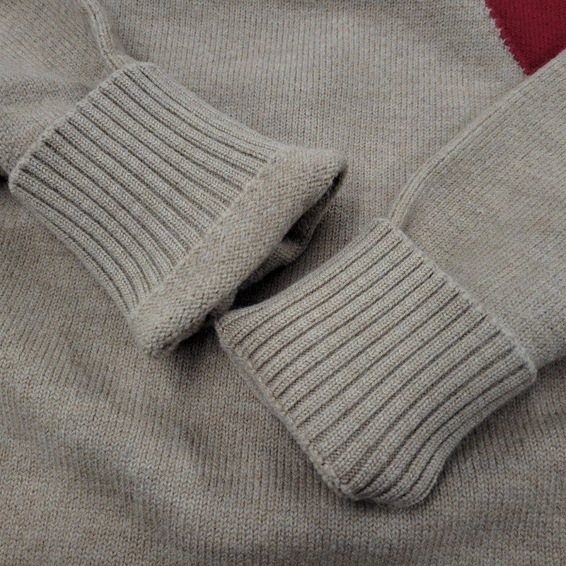 【中古品】【メンズ】 AMI ALEXANDRE MATTIUSSI アミアレクサンドレマチウシ UKS006.018 RED ADC SWEATER レッド エーディーシー セーター トップス 長袖 141-260522-cs-17-izu サイズ：M カラー：ベージュ 万代Net店