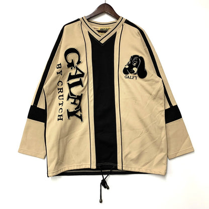 【中古品】【メンズ】 GALFY ガルフィー 23589 初期タグ GAME SHIRT ゲーム シャツ トップス 長袖 142-260528-ya-14-izu サイズ：下記参照 カラー：ベージュ×ブラック 万代Net店