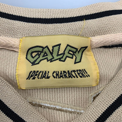 【中古品】【メンズ】 GALFY ガルフィー 23589 初期タグ GAME SHIRT ゲーム シャツ トップス 長袖 142-260528-ya-14-izu サイズ：下記参照 カラー：ベージュ×ブラック 万代Net店