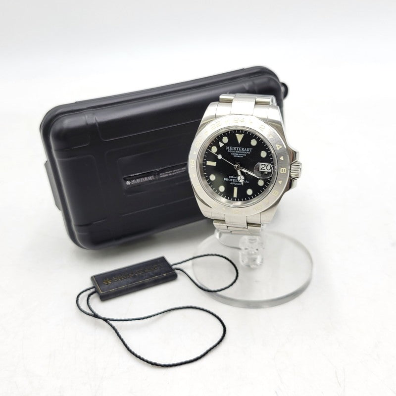【中古品】【メンズ/レディース】 MEISTERART マイスターアート AUTOMATIC GMT MV5101 GMT自動巻き 腕時計 197-260522-as-01-izu カラー：シルバー 万代Net店