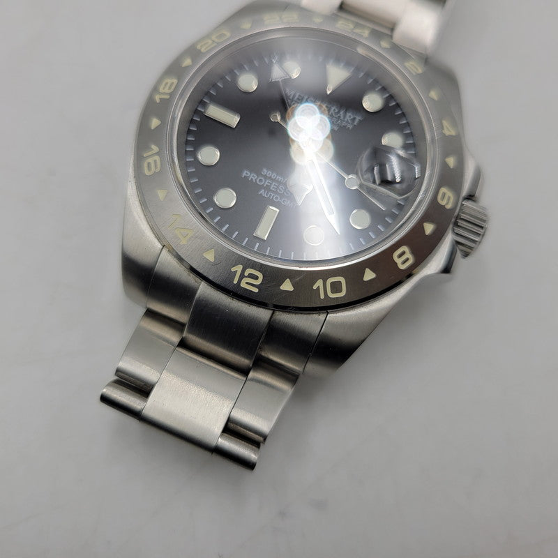 【中古品】【メンズ/レディース】 MEISTERART マイスターアート AUTOMATIC GMT MV5101 GMT自動巻き 腕時計 197-260522-as-01-izu カラー：シルバー 万代Net店