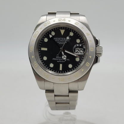 【中古品】【メンズ/レディース】 MEISTERART マイスターアート AUTOMATIC GMT MV5101 GMT自動巻き 腕時計 197-260522-as-01-izu カラー：シルバー 万代Net店