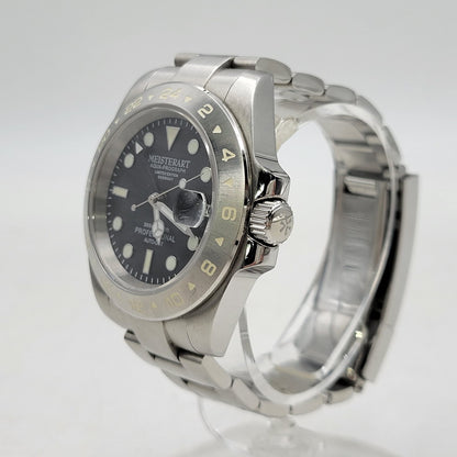 【中古品】【メンズ/レディース】 MEISTERART マイスターアート AUTOMATIC GMT MV5101 GMT自動巻き 腕時計 197-260522-as-01-izu カラー：シルバー 万代Net店