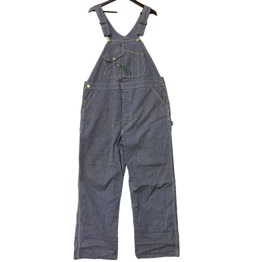 【中古品】【メンズ】 KEY キー USA製 HICKORY OVERALLS ヒッコリー オーバーオール 146-260528-ya-19-izu サイズ：42×29 カラー：ネイビー×ホワイト 万代Net店
