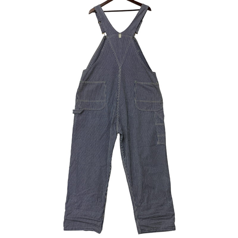 【中古品】【メンズ】 KEY キー USA製 HICKORY OVERALLS ヒッコリー オーバーオール 146-260528-ya-19-izu サイズ：42×29 カラー：ネイビー×ホワイト 万代Net店