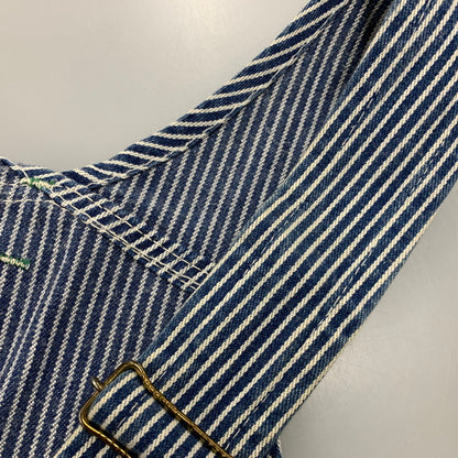 【中古品】【メンズ】 KEY キー USA製 HICKORY OVERALLS ヒッコリー オーバーオール 146-260528-ya-19-izu サイズ：42×29 カラー：ネイビー×ホワイト 万代Net店